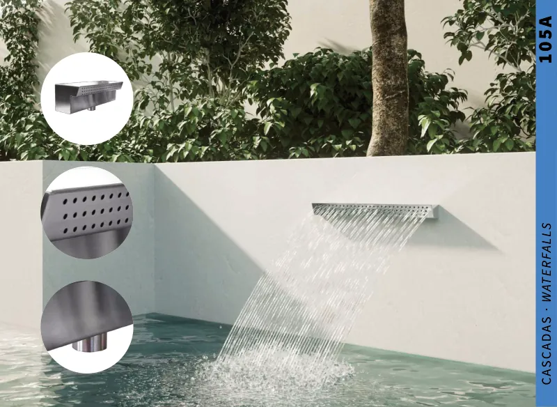 Cascata aqapeeling em aço inoxidável AISI 316L (qualidade marítima)
