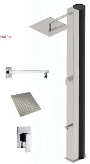 Chuveiro solar inox - 50 L com lava pés