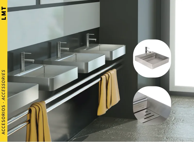 Lavabo em aço inoxidável AISI 316L