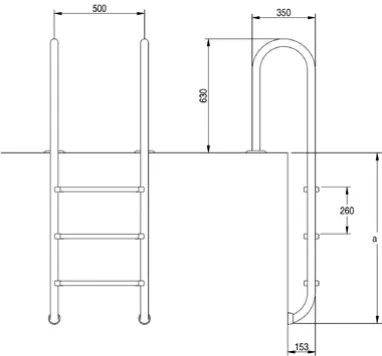 Escada de inox AISI 316 para piscina residencial