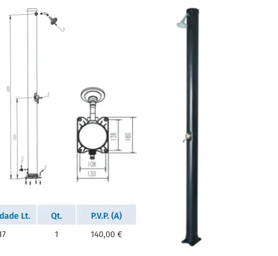 Duche solar FL PVC
