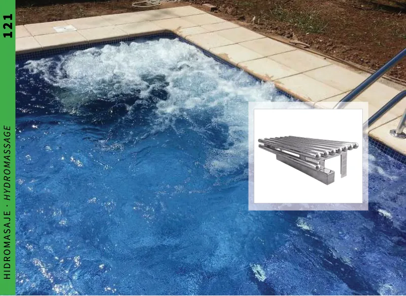 Banco hidromassagem em aço inoxidável AISI 316L (qualidade marítima)