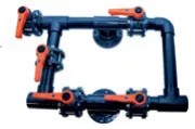 Bateria de 5 válvulas com flanges