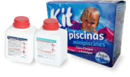 Kit para piscinas mini (cloro e antialgas) 0,5L+0,5kg