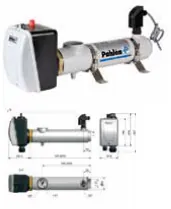 Permutador elétrico tubular em titânio trifásico