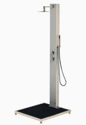 Duche simples Tobago em inox 304 com plataforma WPC