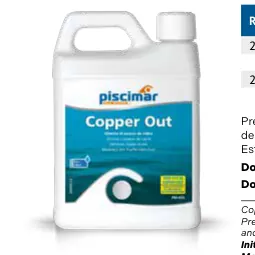 Sequestrante de cobre Piscimar PM-655 Copper Out