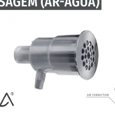 Minijet de hidromassagem (ar-água), em aço inox AISI 316L, betão