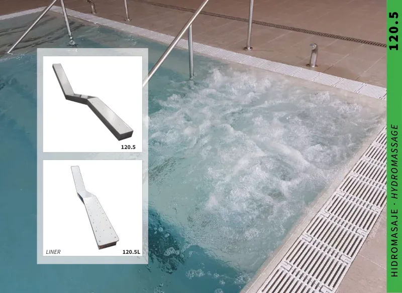 Cama hidromassagem em aço inoxidável AISI 316L (qualidade marítima)