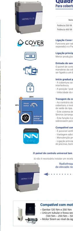 Quadro elétrico universal para motores fossa seca