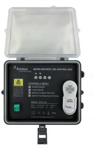 Caixa de controlo de cascata LED laminar Emaux