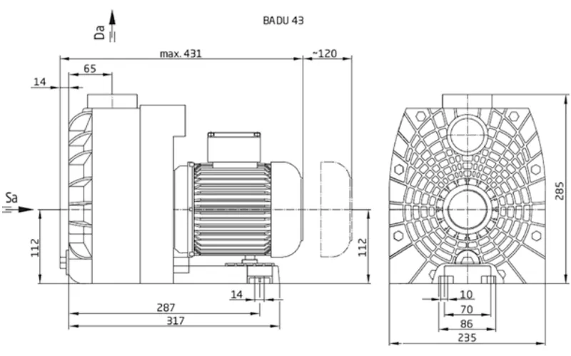 Bomba Badu 43 18G monofásica - 1,5 cv