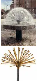 Fonte ornamental semiesfera de água