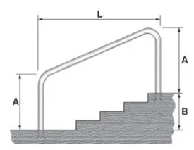 Corrimão para escadas em betão