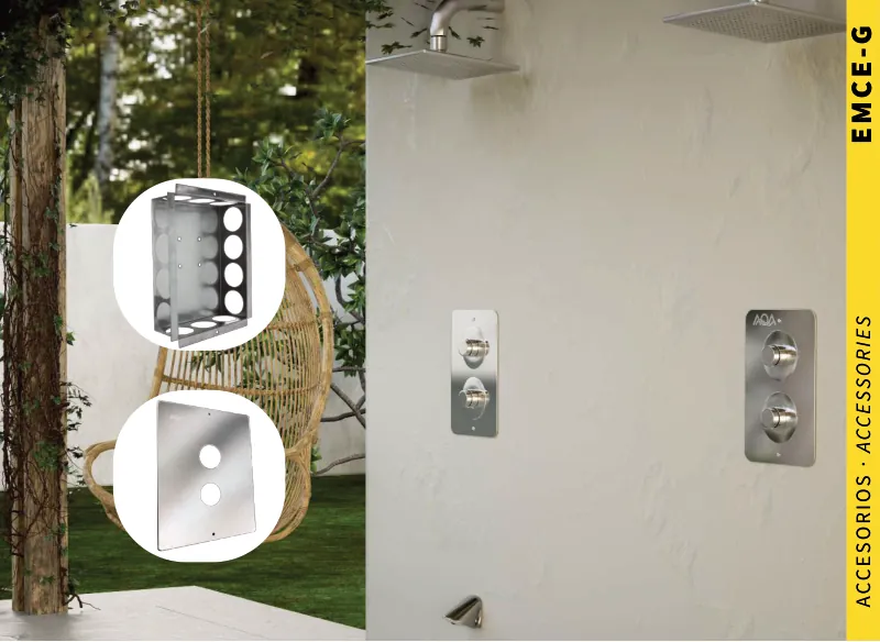 Embelezador + caixa empotrável em aço inox AISI 316L