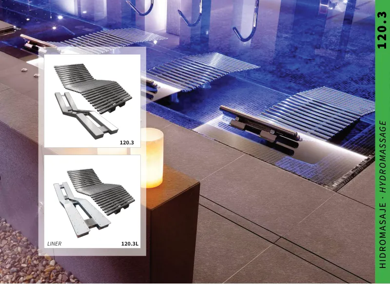 Cama tubular hidromassagem em aço inoxidável AISI 316L (qualidade marítima)