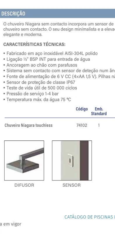 Chuveiro Niagara Touchless