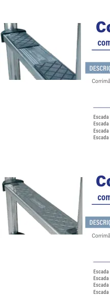 Escada com corrimão misto e degraus Standard