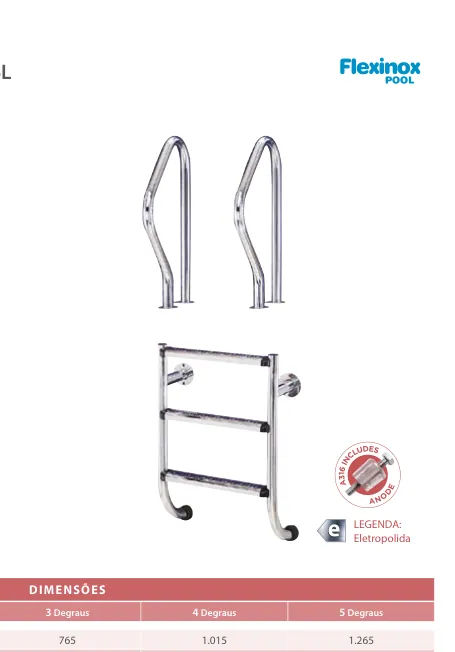 Escada partida inox A316L eletropolida