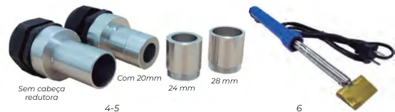 Cabeça coletora com reduções 20/24/28 mm
