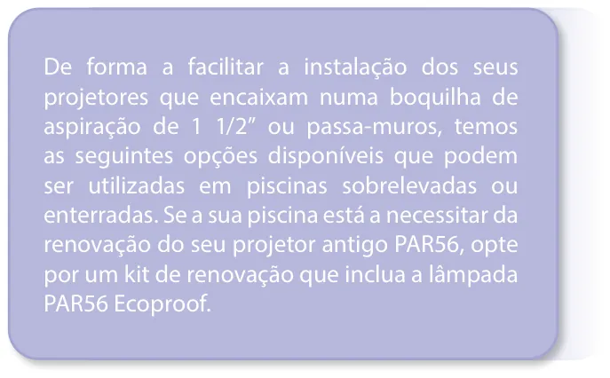 Kit de instalação para piscinas sobrelevadas