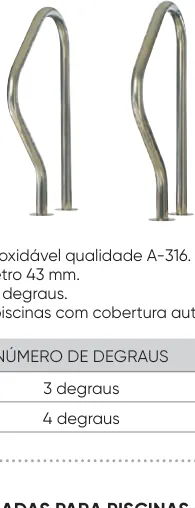 Escada de 2 partes em inox Ø 43 mm