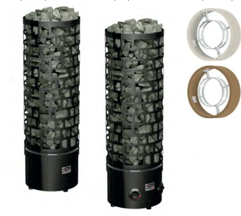 Aquec. Sawo Aries Round Black 7,5 kW controlador integrado