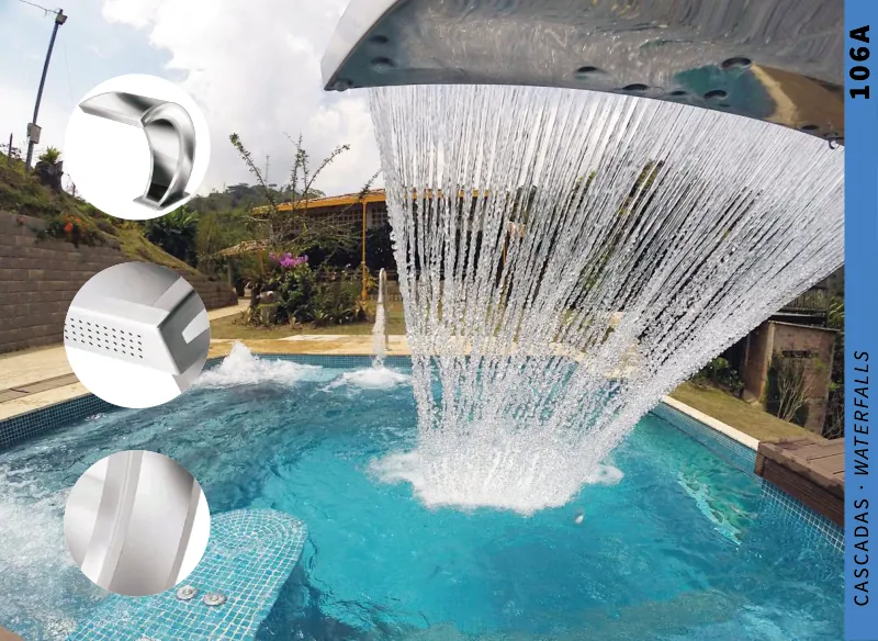 Cascata aqapeeling em aço inoxidável AISI 316L (qualidade marítima)
